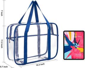 img 2 attached to 🛍️ High-Quality Transparent PVC Zippered Cosmetic Bag for Daily Work, Travel, and Sports - Large Clear Makeup Bag, Clear Toiletry Bag, Clear Tote Bag