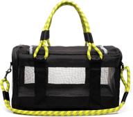 🐾 roverlund airline compliant pet carrier: stylish, durable bag & car seat for travel. includes bonus leash. two sizes to accommodate most pets up to 20lbs. логотип