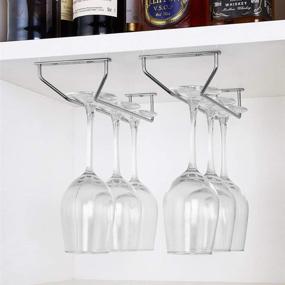 img 3 attached to 🍷 DEFWAY Under Cabinet Stemware Rack - Wine Glass Holder Metal Organizer for Bar Kitchen Storage