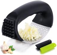 🧄 astofli stainless steel garlic press with 2pcs peelers - sturdy kitchen gadgets for efficient garlic mincing & grinding - ergonomic handle for easy use - extract more garlic paste logo