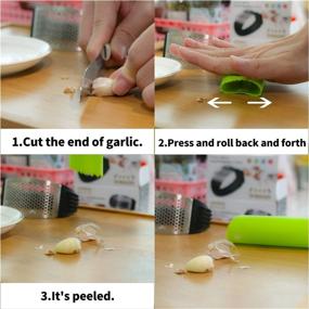 img 3 attached to 🧄 ASTOFLI Stainless Steel Garlic Press with 2PCS Peelers - Sturdy Kitchen Gadgets for Efficient Garlic Mincing & Grinding - Ergonomic Handle for Easy Use - Extract More Garlic Paste