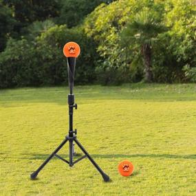 img 2 attached to Premium Tripod Baseball and Softball Batting Tee, Weighted Stand with Rubber Tee, Portable Training Tool for Hitting Practice and Travel