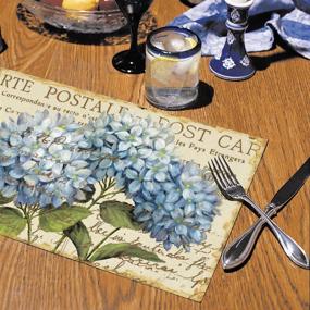 img 1 attached to 🌸 Hydrangeas CounterArt Paper Placemat Pack of 24