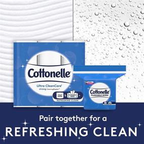 img 1 attached to 🧻 Влажные салфетки Cottonelle смываются вместе с водой - 1 запасной пакет | Идеальны для гигиены | 168 смываемых салфеток