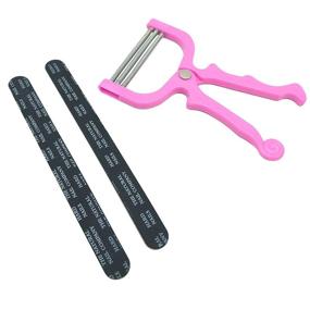 img 3 attached to 🪡 GARASANI Portable Facial Hair Removal Threader for Face, Beauty Epilator Tool Tongs 1Pcs + 2Pcs Nail Files in Assorted Colors