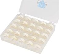 simthread 25pcs white prewound bobbin thread size l (sa155) 60wt for embroidery machines - clear plastic case included! logo