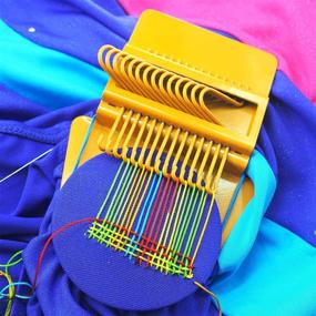 img 4 attached to 👖 Small Weaving Loom for Visible Mending Jeans - Speedweve Style Darning Tool with 14 Hooks, Ideal for DIY Artful Patterns and Fabric Repairs