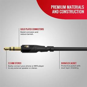 img 3 attached to Monster Essentials Mini-to-Mini Audio Interconnect Cable - Premium 2M 3.5mm Male-to-Male AUX Cord with Durable Duraflex Jacket