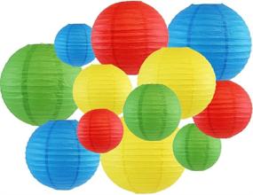 img 3 attached to Just Artifacts Decorative Round 12Pcs Assorted Paper Lanterns (Color: Blue