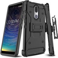 leptech coolpad legacy case: full body heavy duty armor protective phone cover - kickstand series (black) logo