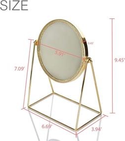img 4 attached to 💄 Display4top Retro Golden Makeup Mirror: 360° Rotation Metal Decorative Vanity Mirror for a Stunning Beauty Routine