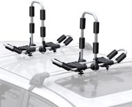 🚣 leader accessories 2 in 1 aluminum folding kayak rack j bar car roof rack: secure canoe, surf board, and sup on suv, car and truck crossbar with 4 pcs tie down straps logo