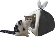 🐱 meordi cat beds for kittens - pet bed for cats or small dogs: 2-in-1 cat tent and rabbit shape cat cave with removable washable pillow logo