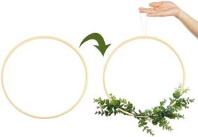 img 2 attached to 🌿 12 Pack of Wooden Bamboo Floral Hoop Dream Catcher Macrame Rings in 6 Sizes for DIY Wreath Crafts (6 inch, 7 inch, 8 inch, 9 inch, 10 inch, 12 inch)