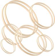 🌿 12 pack of wooden bamboo floral hoop dream catcher macrame rings in 6 sizes for diy wreath crafts (6 inch, 7 inch, 8 inch, 9 inch, 10 inch, 12 inch) logo