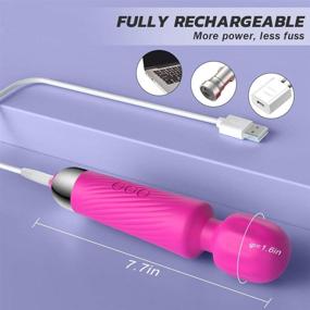 img 2 attached to 🔥 Handheld Personal Wand Massager for Women - 20 Vibrating Patterns & 8 Speed, Waterproof, USB Rechargeable, Cordless Electric Massagers for Back, Neck, Muscle Aches Recovery - Travel Bag Included (Pink): The Ultimate Women's Massager for All Your Needs