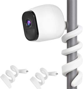 img 4 attached to 📷 Flexible Twist Mount for Arlo Pro 2, Arlo Ultra, Arlo Pro, Arlo Baby, Arlo Pro 3, Wyze - Attach Your Arlo Camera Anywhere with 2 Pack Wall Mount Bracket - White