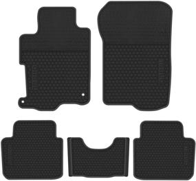 img 4 attached to 🚗 Biosp Car Floor Mats 2014-2017 Honda Accord 9th Gen: Full Black, Custom Fit, Heavy Duty Rubber Liners, All-Weather Guard, Odorless