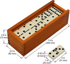 img 2 attached to Wooden Queensell Premium Dominoes Set in a Stylish Case