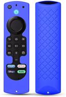 silicone cover compatible with alexa voice remote (2nd and 3rd gen) for fir tv stick 2021 /fir tv stick 4k /fir tv stick lite/fir tv cube - shockproof protective silicone case cover - dark blue logo