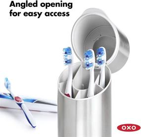 img 1 attached to OXO Good Grips Stainless Steel Toothbrush Holder 9.75 Inch
