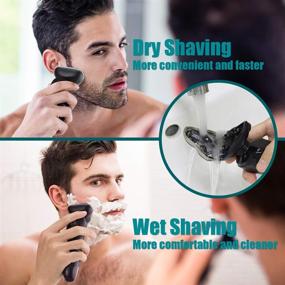 img 2 attached to 🪒 PRITECH Men's Electric Razor: IPX7 Waterproof, 3-in-1 Wet/Dry Rotary Shaver & Trimmer with USB Charging - Black