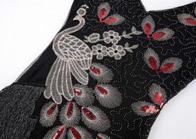 img 1 attached to 🦚 Exquisite Vintage Peacock Sequined Fringed Dresses by BABEYOND - Women's Clothing