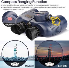 img 1 attached to USCAMEL 10x50 Marine Binoculars for Adults - Waterproof Binoculars with Rangefinder Compass, BAK4 Prism FMC Lens - Ideal for Navigation, Bird Watching, Hunting - Includes Tripod Adapter