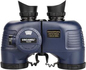 img 4 attached to USCAMEL 10x50 Marine Binoculars for Adults - Waterproof Binoculars with Rangefinder Compass, BAK4 Prism FMC Lens - Ideal for Navigation, Bird Watching, Hunting - Includes Tripod Adapter