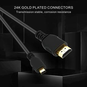 img 1 attached to 🔌 Кабель адаптера Micro HDMI to HDMI длиной 6.5 футов, Wenter - идеально подходит для камер Gopro Hero и экшн-камер (От мужского коннектора к мужскому) - Поддержка 4K/3D