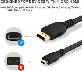 img 3 attached to 🔌 Кабель адаптера Micro HDMI to HDMI длиной 6.5 футов, Wenter - идеально подходит для камер Gopro Hero и экшн-камер (От мужского коннектора к мужскому) - Поддержка 4K/3D