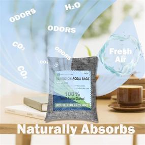 img 1 attached to 8 PACKS Charcoal Bags Odor Absorber: Natural, Non-Toxic, Eco-Friendly & Effective Air Purifying Bag 🌿 for Home, Car, Closet, Shoes, Basement – Bamboo Activated Charcoal Air Freshener, Moisture Absorber, and Odor Eliminator