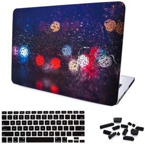 img 4 attached to CIAOYE 13 Inch MacBook Air Case 2018 2019 A1932: Hard Plastic Cover with Keyboard Cover and Dustproof Plug - Rain Road