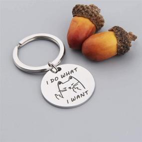 img 3 attached to 🐱 Funny Cat Keychain Bracelet - BNQL Geeky Keyrings & Gifts - Embracing My Independence