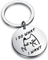 🐱 funny cat keychain bracelet - bnql geeky keyrings & gifts - embracing my independence logo