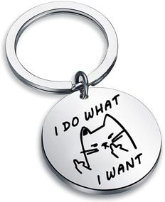 img 4 attached to 🐱 Funny Cat Keychain Bracelet - BNQL Geeky Keyrings & Gifts - Embracing My Independence