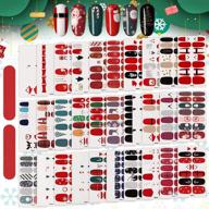 🎅 kalolary 30 sheets: festive christmas nail polish stickers for women & girls - self-adhesive snowflake santa snowman wraps with nail files - perfect nail decorations for christmas parties logo