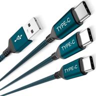 3-pack usb type c charger cable - 1.5/3.3/6.6ft charging cord for ipad air 4th gen, ipad mini 6th gen, samsung galaxy s9, s10, s10e, s20 ultra, s21 plus, note 20, note 21 fe, moto z3, z4, g7, g8, g9 play, power g pro logo