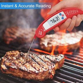 img 2 attached to 🥩 New Foldable Red Meat Thermometer: High Accuracy Instant Read, Digital Cooking Thermometer for Kitchen, BBQ, Milk