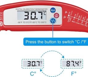 img 1 attached to 🥩 New Foldable Red Meat Thermometer: High Accuracy Instant Read, Digital Cooking Thermometer for Kitchen, BBQ, Milk