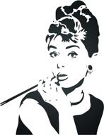 🎨 audrey hepburn stencil: 6.5 x 8.5 inch (s) - famous actress star, breakfast at tiffany's stencil for painting logo