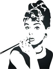 img 4 attached to 🎨 Audrey Hepburn Stencil: 6.5 x 8.5 inch (S) - Famous Actress Star, Breakfast at Tiffany's Stencil for Painting