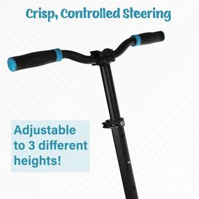 img 2 attached to 🛴 Urban High Bounce Kick Scooter for Kids - Quick Release Folding Scooter with Height Adjustment, Front Suspension, and 8" Big Wheels (Blue)