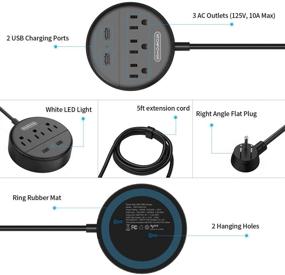 img 3 attached to NTONPOWER Outlets Charging Extension Nightstand