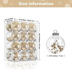img 3 attached to 🎄 MCEAST 24 Pcs 2.76" Plastic Christmas Balls Shatterproof Decorative Baubles Champagne Gold Ornaments with Stuffed Delicate Decorations - 8 Designs Christmas Hanging
