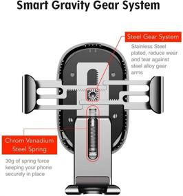img 2 attached to 📱Беспроводное автомобильное зарядное устройство BASERY, держатель для телефона в автомобиле с регулируемым креплением на воздушном заслонке - 2 в 1 автоматическое быстрое беспроводное зарядное устройство 10Вт, адаптер для смартфона (белый)