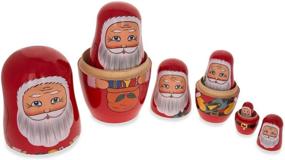 img 1 attached to 🎅 Top-rated BestPysanky Santa Claus Wooden Nesting Toy for Festive Fun