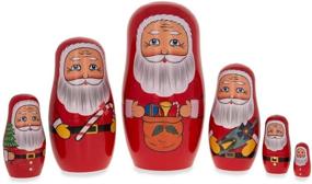 img 4 attached to 🎅 Top-rated BestPysanky Santa Claus Wooden Nesting Toy for Festive Fun