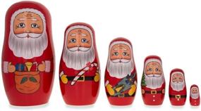 img 3 attached to 🎅 Top-rated BestPysanky Santa Claus Wooden Nesting Toy for Festive Fun