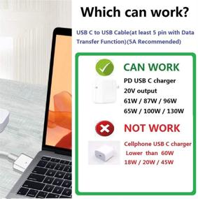 img 2 attached to 💻 USB-C женский разъем к магнитному адаптеру кабеля для зарядки с коннектором T Tip для Pro 13/15 дюймов и Air 11/13 дюймов (после моделей 2012 года)